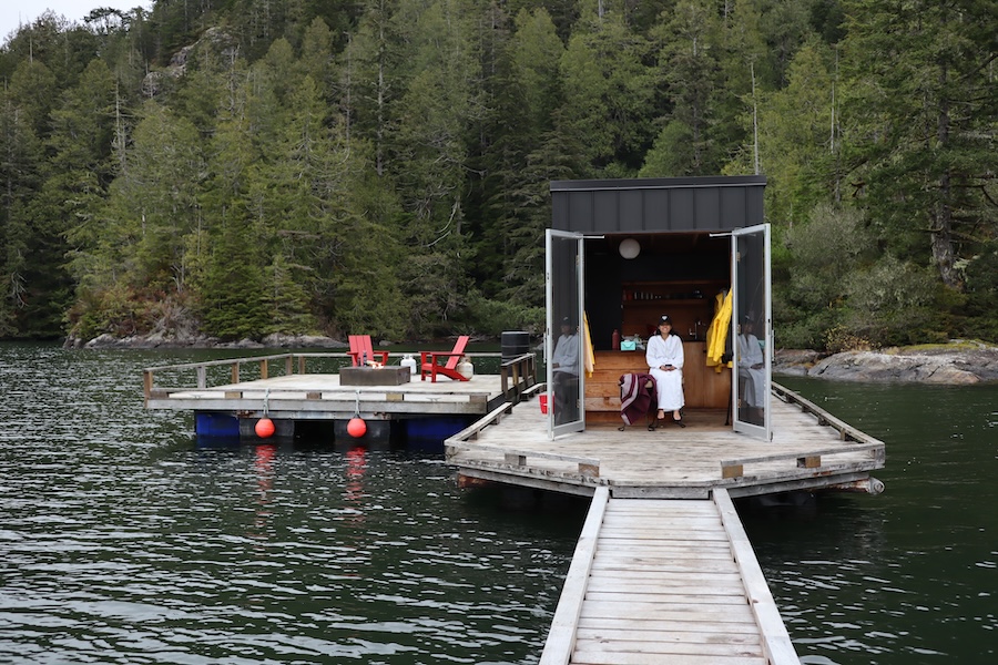 Experience a floating sauna in Clayoquot Sound with Tofino Boating Co.