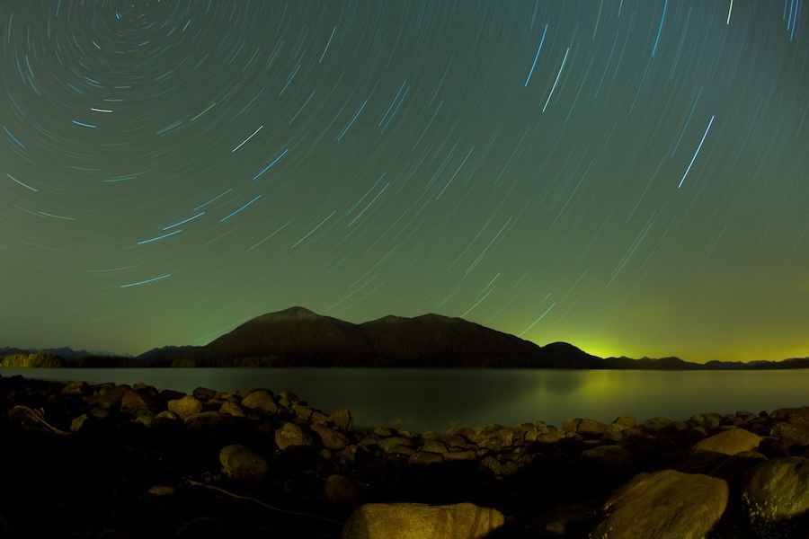Star trails in Tofino - Pacific Sands, Tofino, BC