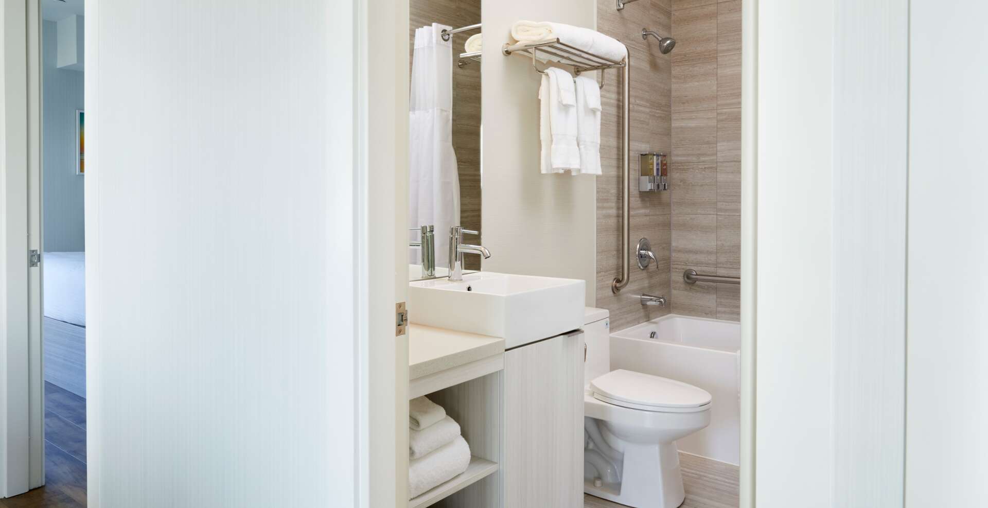 Bathroom in an Oceanside Suite.