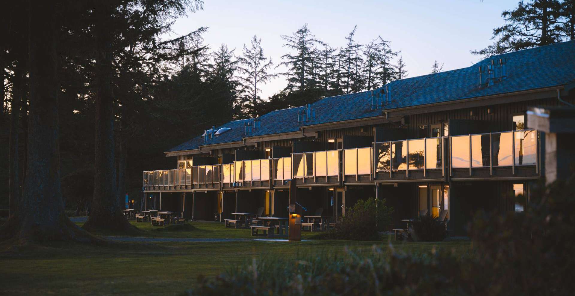 Pacific Sands Beachfront Building at Sunset