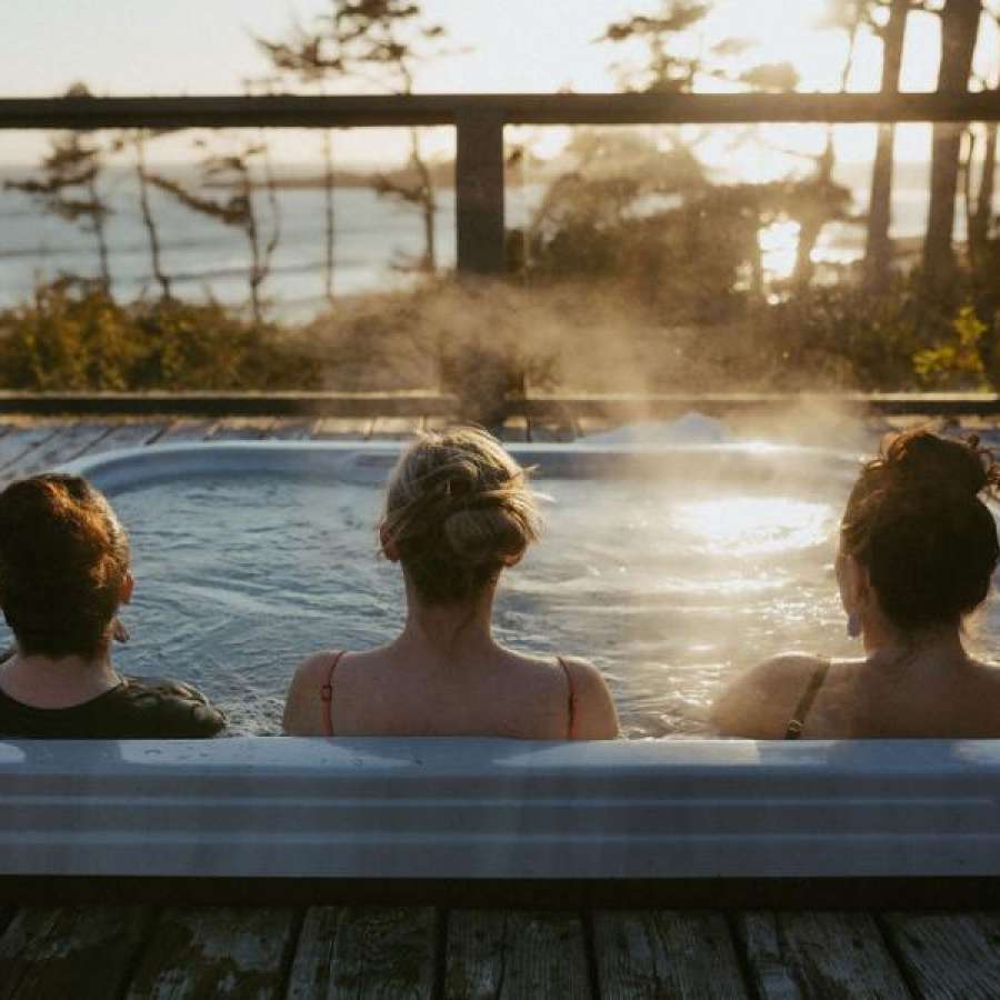Soaking in the view at Sunset House, your wellness hub at Inspire + Awaken - Tofinok BC
